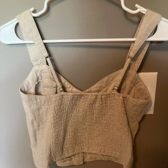 Abercrombie & Fitch Beige Button Top - Picture 4 of 5